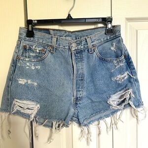 Vintage levi's original 501 cut off denim shorts great condition
